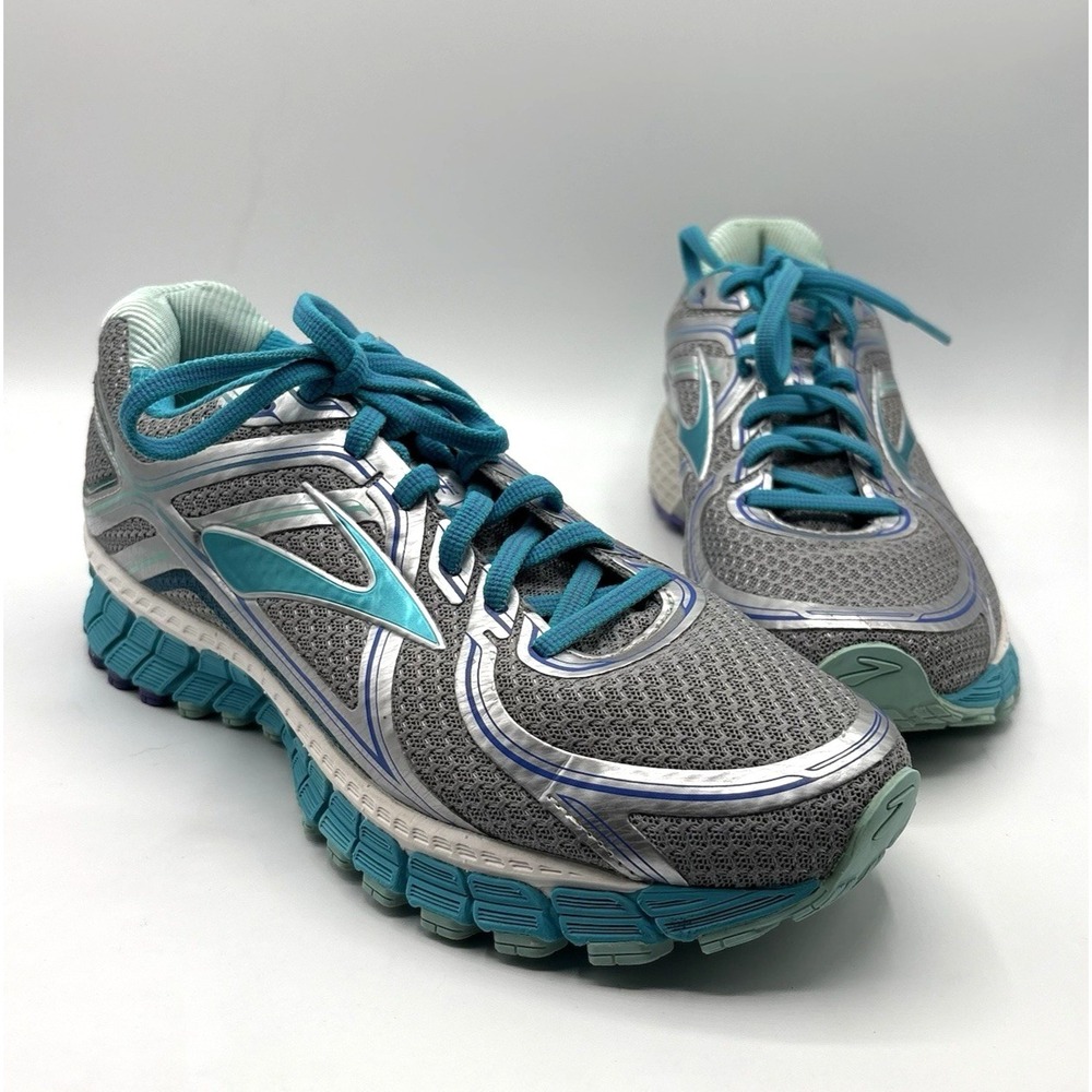 BROOKS GTS 16 Sneakers Women's 8.5 Teal Silver Mesh Running Shoe